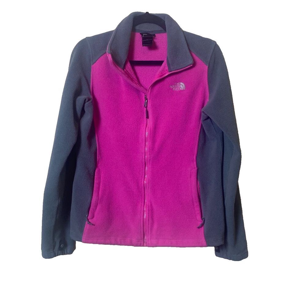 The North Face fuscia gray Womans Full Zip Fleece Jacket Gray Size Large